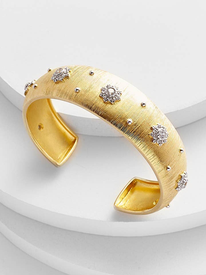 CARLOTTA Antique Gold Brushed Cuff for wholesale by Kosa Jewels