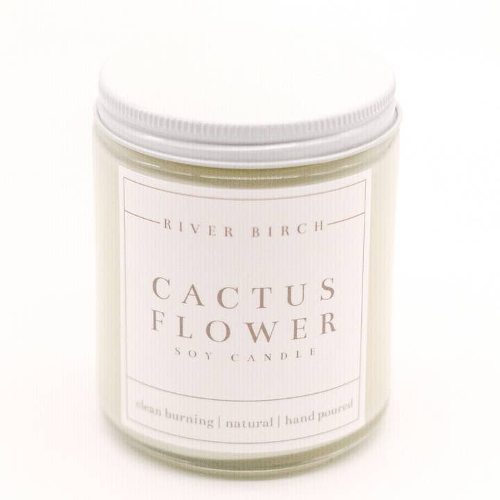 River Birch Candles - Wholesale Jar/filled candle - 8.5oz Cactus Flower Soy Candle - Clear Jar2