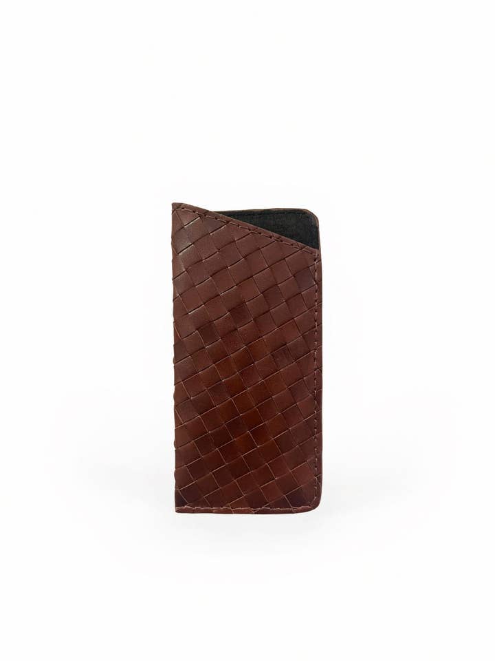 Woven Sunglass Case Brown for wholesale by Deux Mains
