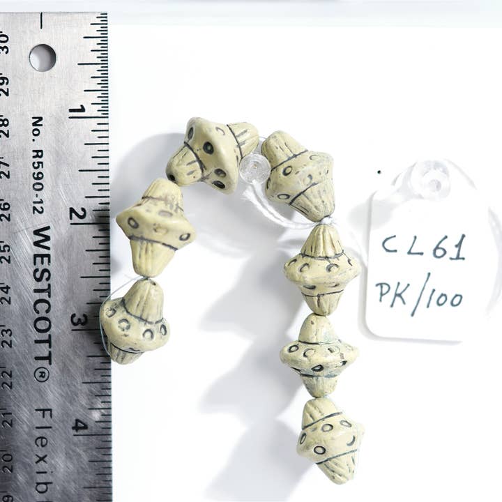 Miçangas de Argila Off White - aprox. 100 pcs por atacado de R. Expo/Song of India