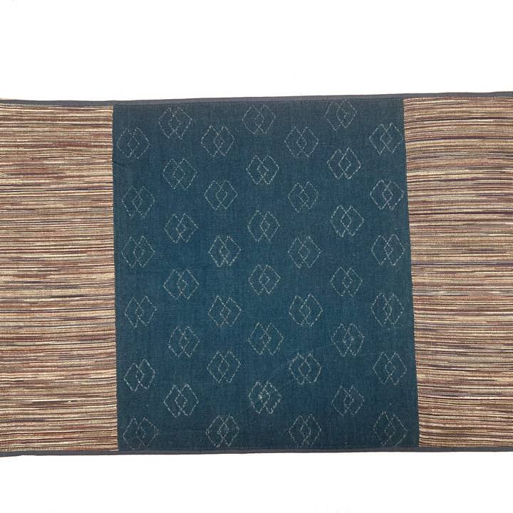 #YN-30 DIAMOND DESIGN, SASHIKO EMBROIDERY PLACEMAT for wholesale by World Treasure Trading