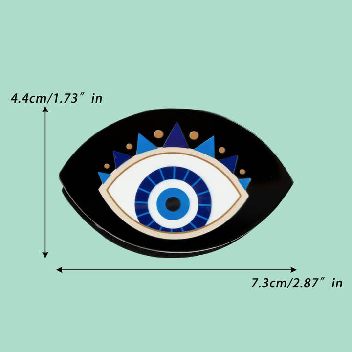 ACCITY - Wholesale Hair Clip - Women's - Evil Eye Acrylic Hair Claw - Black Shark Clip_CWAHA03086