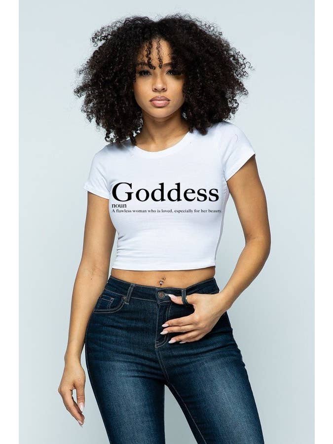 Lime All the Time - Wholesale Screen Printed T-Shirt - Women's - Goddess Print Crop Top Tee