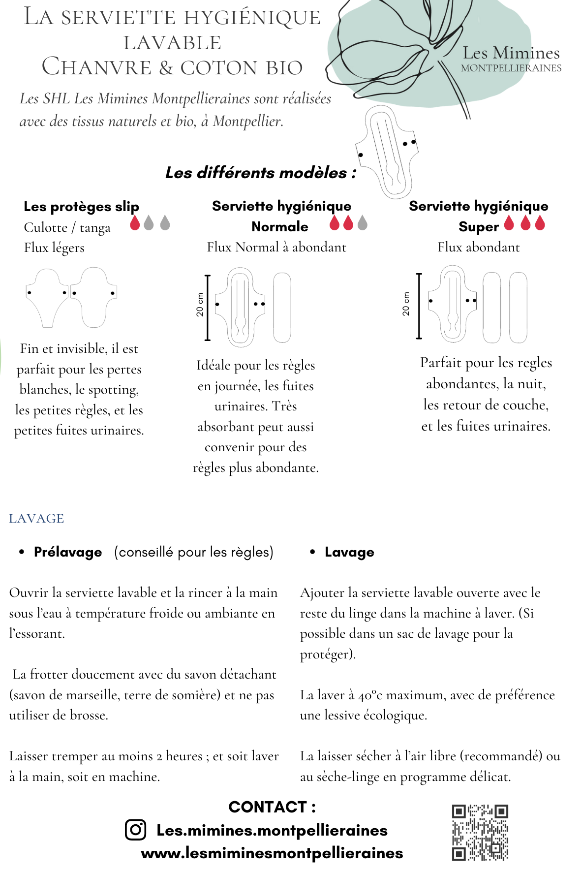 Les Mimines Montpellieraines - Wholesale Menstrual Pad/Liner - Hemp sanitary napkin "feathers"5