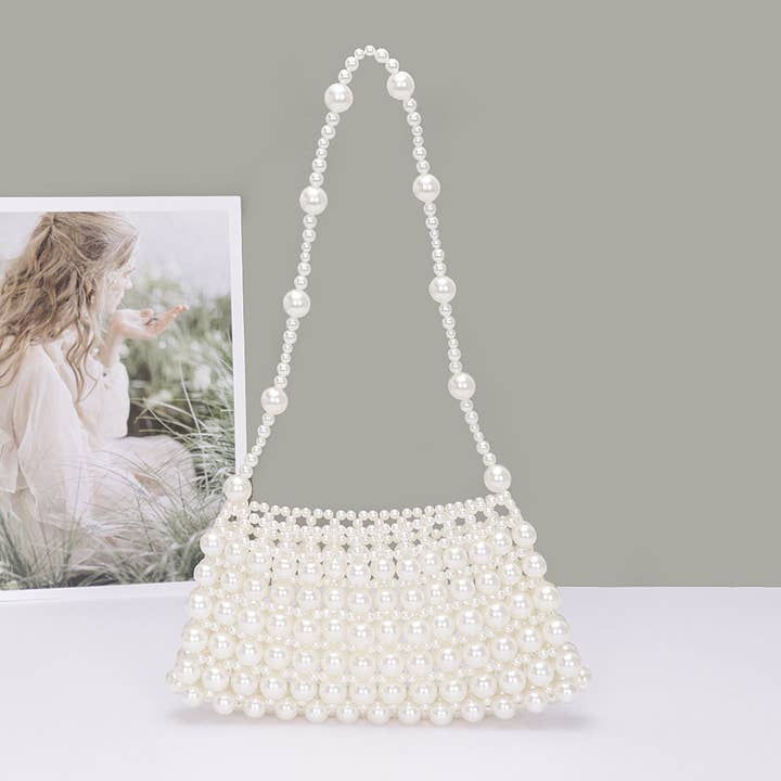 Mala de Ombro Faux Pearl Artesanal por atacado de 3AM BY H&D ACCESSORIES