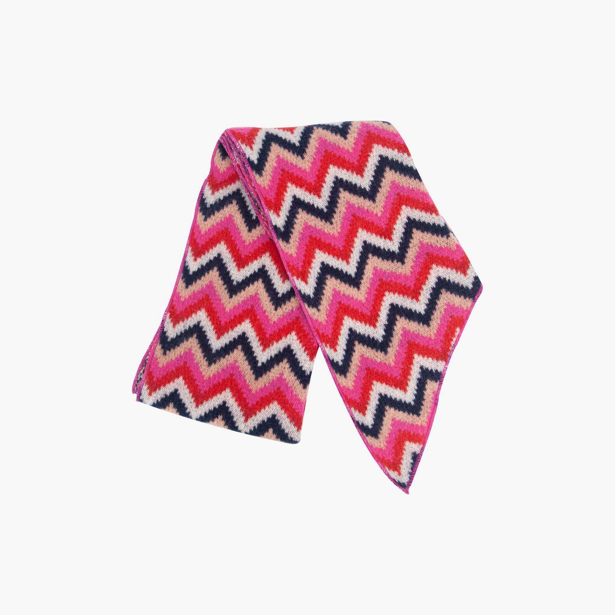 Sarta Accessories - Wholesale Scarf - Women's - Bobbie Red Zig-Zag Heavyweight Scarf2