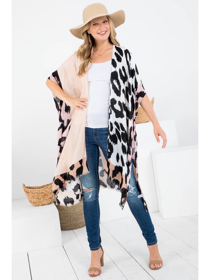 LA Soul - Wholesale Kimono - Women's - ANIMAL SKIN PATCH KIMONO
