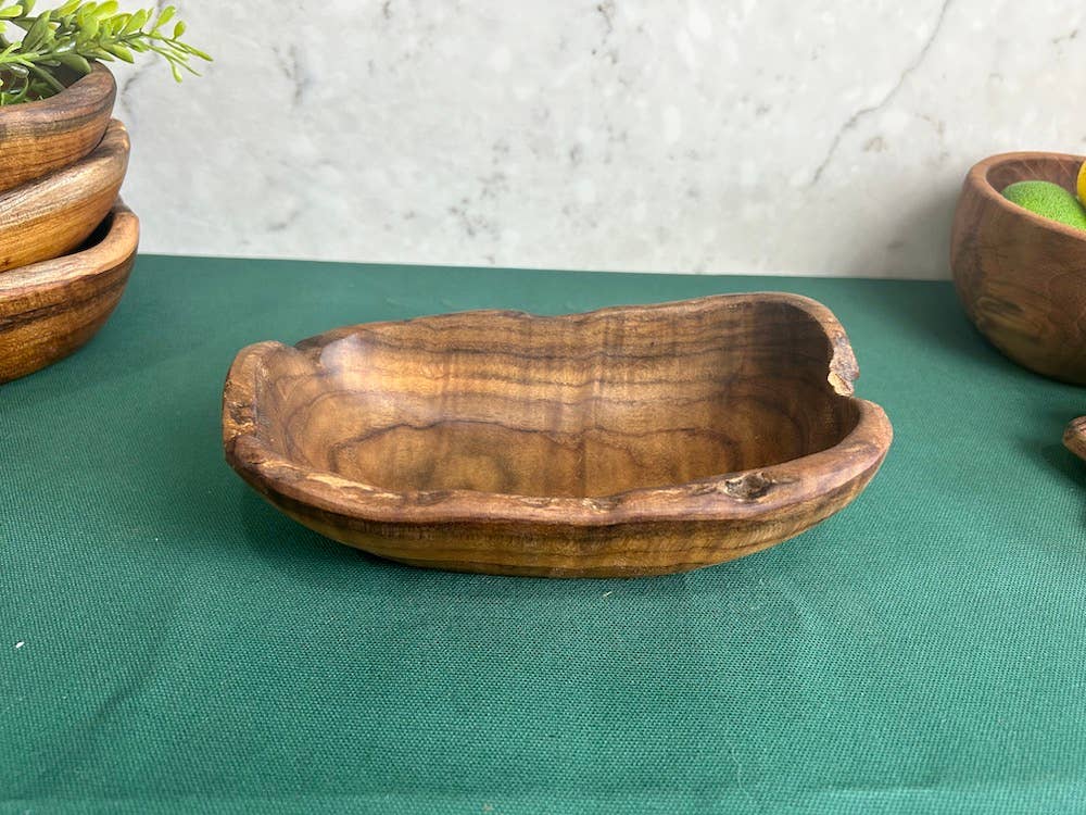 Tuckahoe Hardwoods - Wholesale Bowl - Salvaged Teak Root Oval Rustic Bowls - Hand Carved - Small10