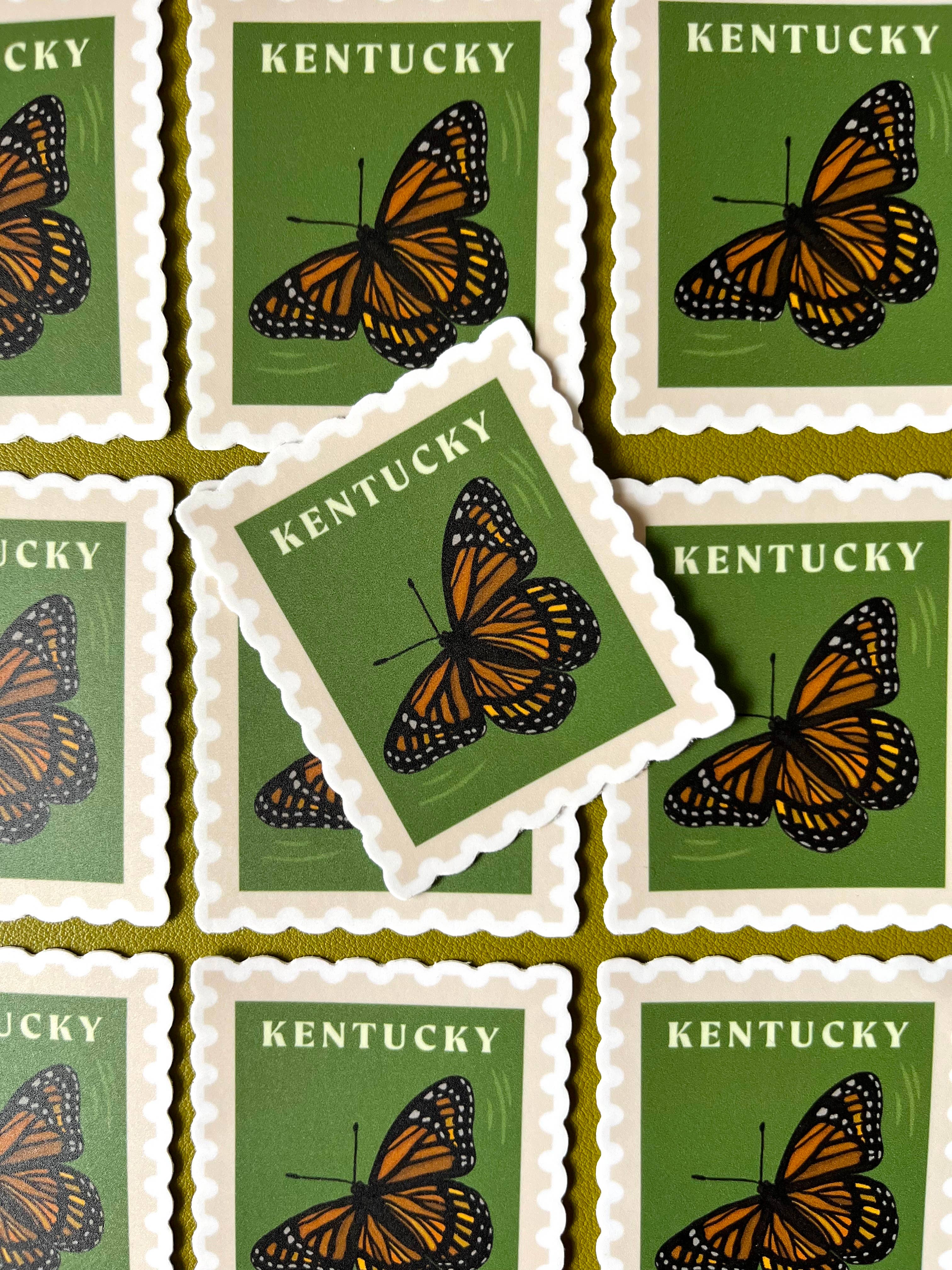 Jessica Holly Creative - Wholesale Sticker - Kentucky State Butterfly Stamp Style Vinyl Sticker, 2.5in 2