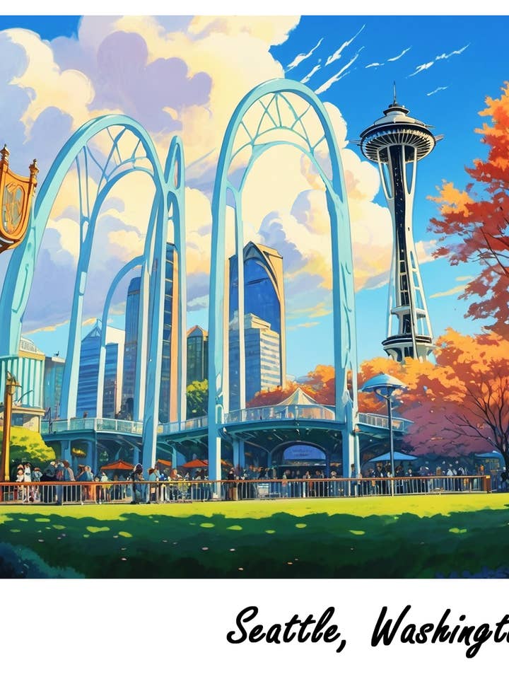 Seattle Center - Holografischer Aufkleber für den Großhandel von Ikigai Life Designs