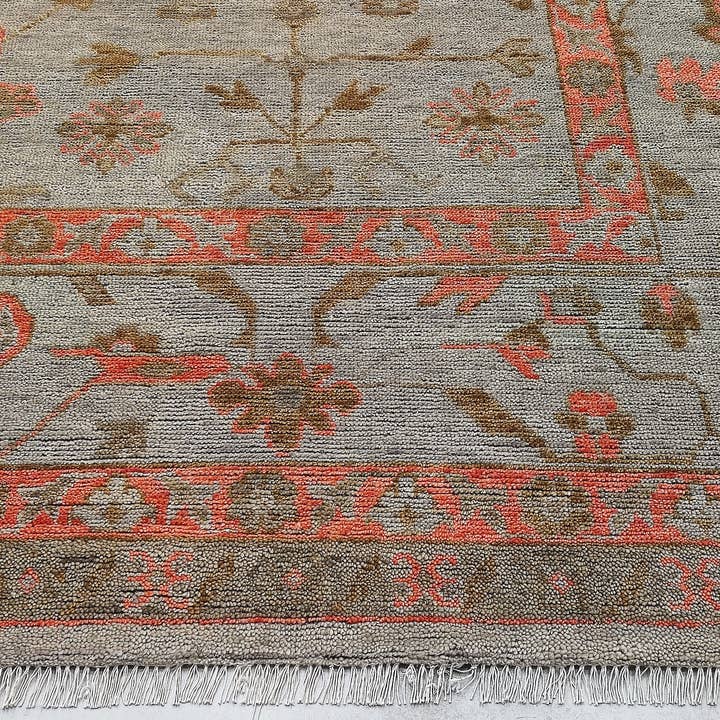 Banana Manor Rug Co. - Wholesale Area Rug - Callie Sadecki 12x15 Grey and Orange Hand-Knotted Oushak4