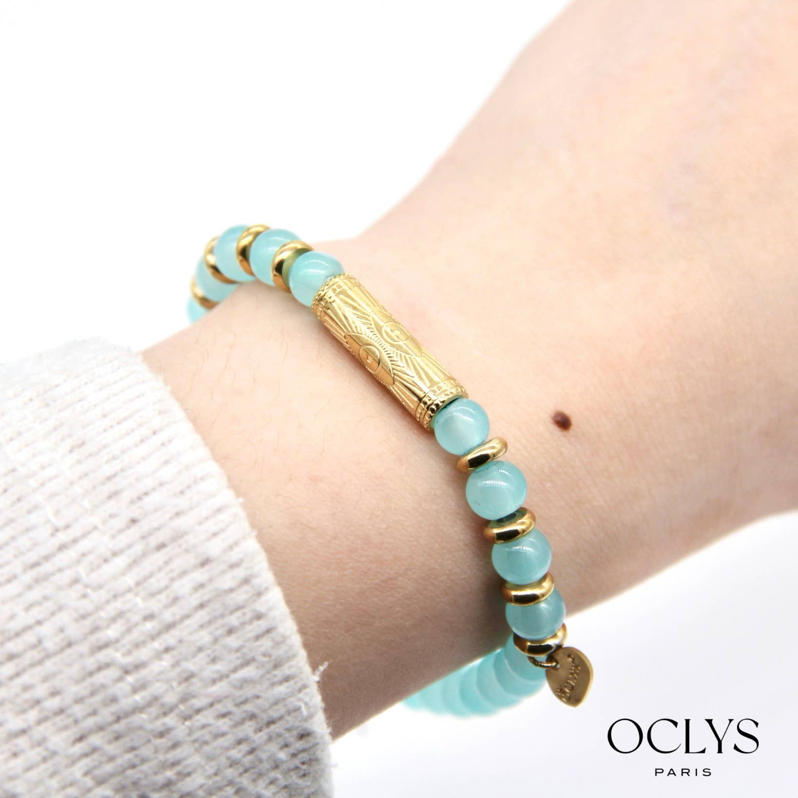 Oclys - Wholesale Beaded Bracelet - Stainless steel bracelet and Tyché stones1