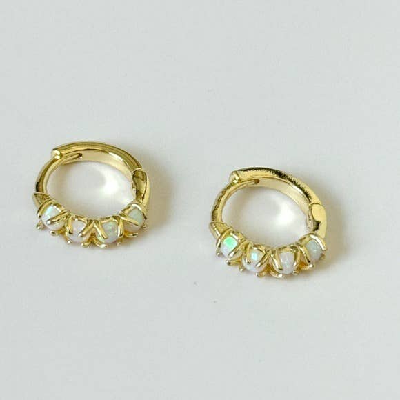 Tramps+Thieves - Wholesale Huggie Earrings - Sonata Opal Hoops1