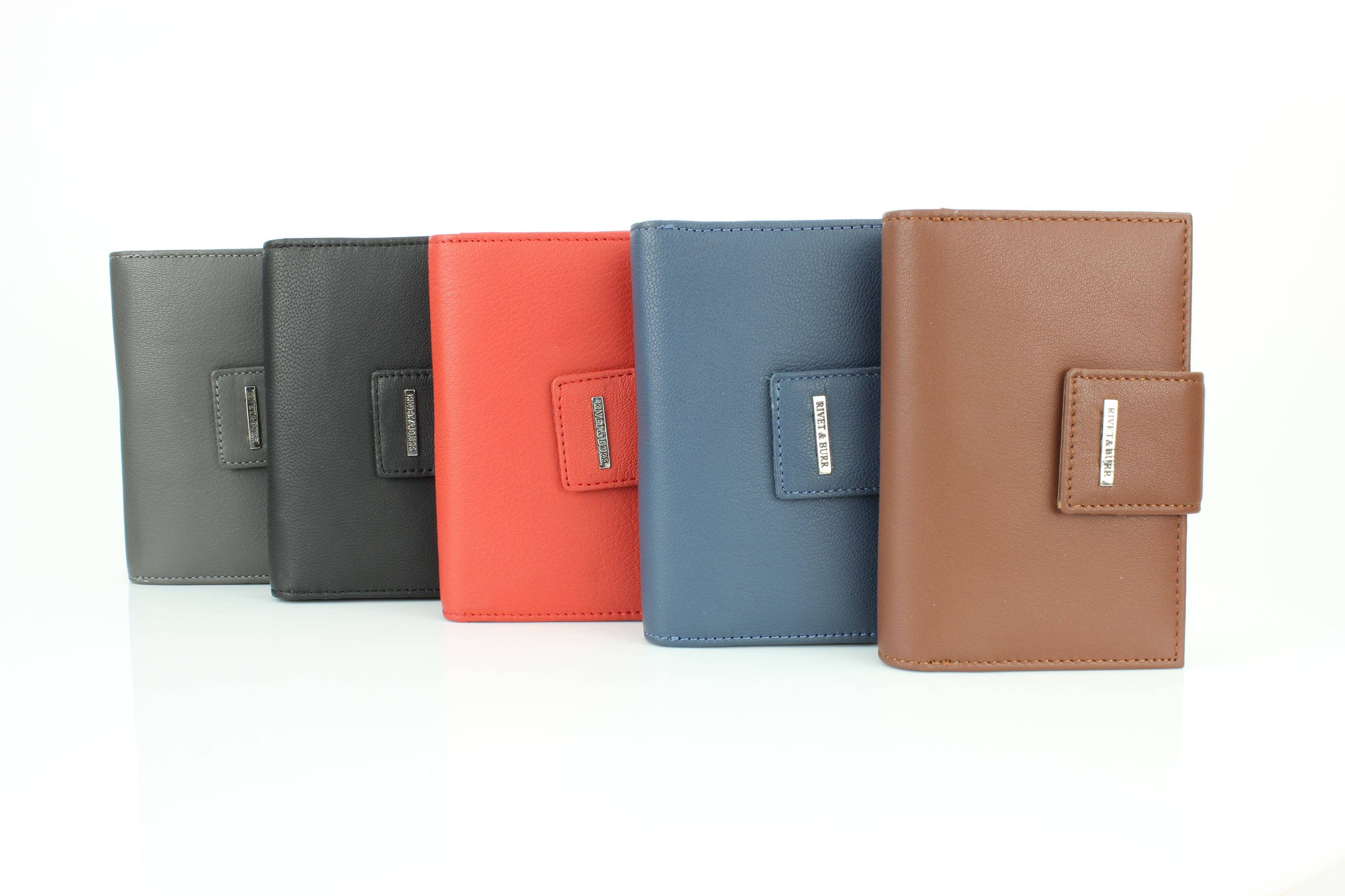 Leather Impressions Inc - Wholesale Wallet - Women's - Snap Leather Clutch Wallet | Zip Pocket RB LW 21 100138