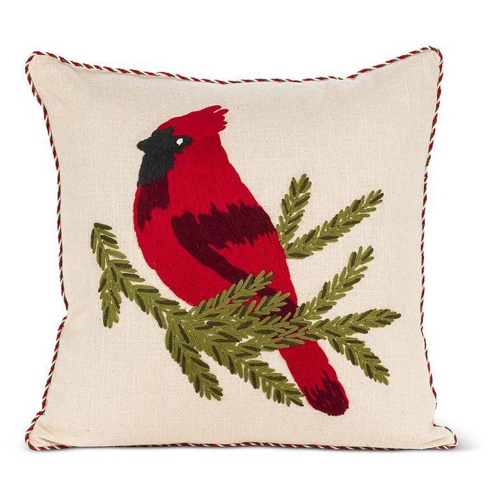 Square Cardinal on Branch Pillow for wholesale by Abbott
