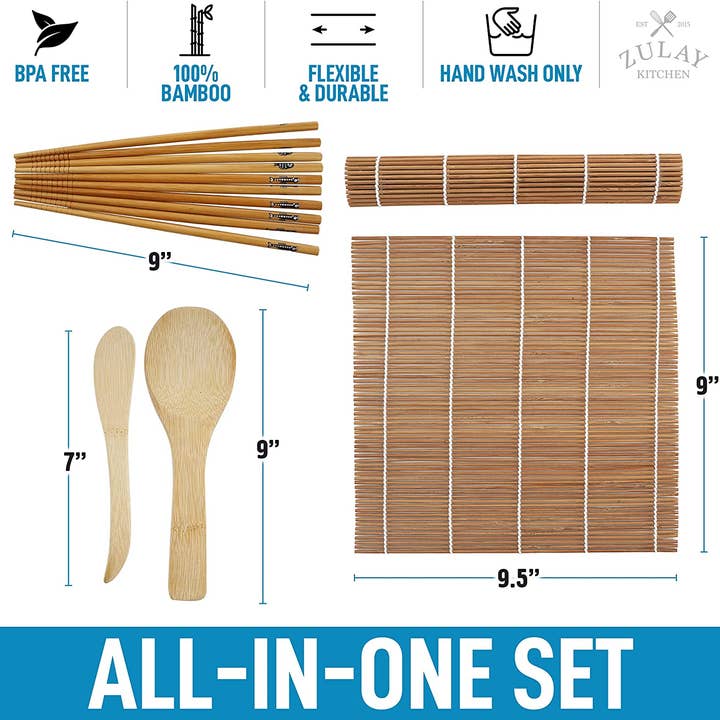 Zulay Kitchen - Wholesale DIY Food Kit - Sushi Making Kit for Beginners - DIY Sushi Maker Set