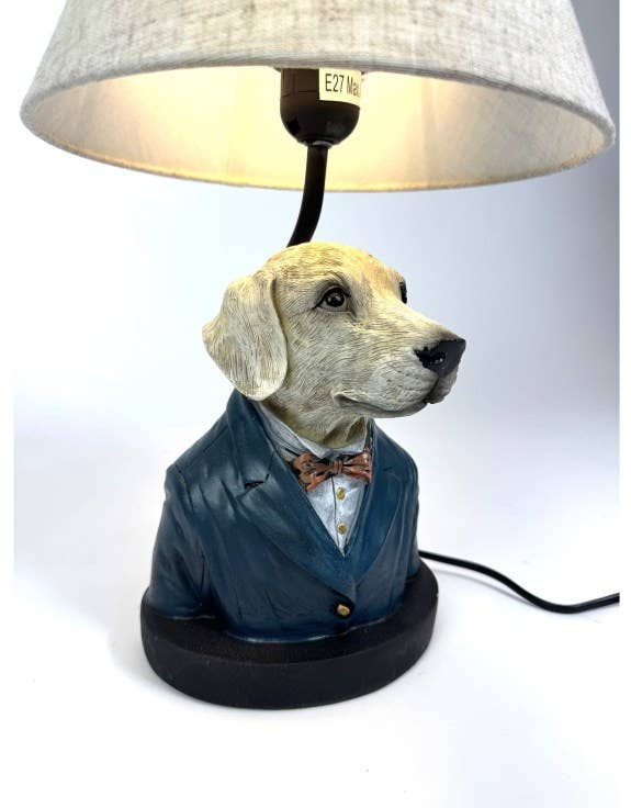McGowan & Rutherford Ltd - Vente Lampes d'appoint/de bureau - Lampe de table Gentry Labrador avec abat-jour gris2