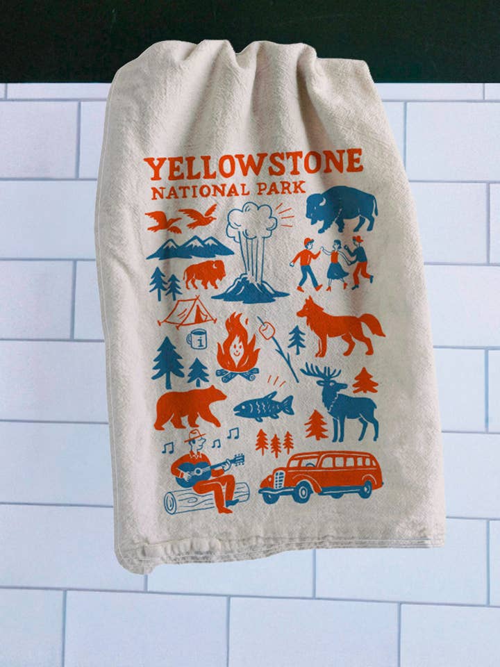 Theedoek Kamp Yellowstone voor wholesale door Intrigue Ink