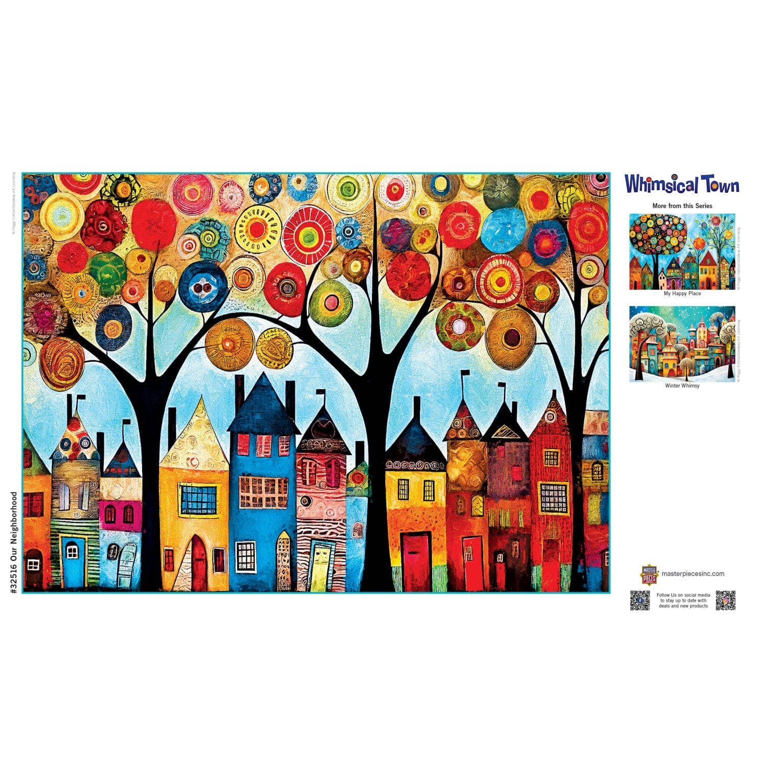 Masterpieces Puzzles - Vente Puzzle – adulte - Ville Fantaisiste - Notre Quartier Puzzle de 500 Pièces3