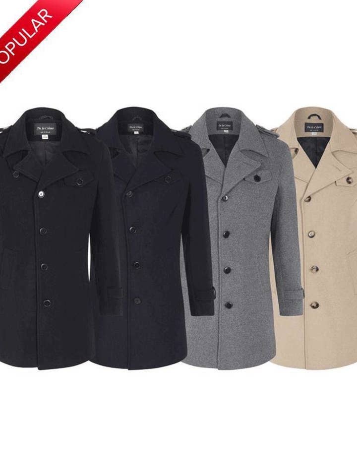 De La Creme MAN - Jas met enkele rij knopen in militaire stijl voor wholesale door De La Creme Fashions