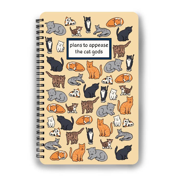Plans to Appease the Cat Gods Notebook for wholesale by Found Paper LLC