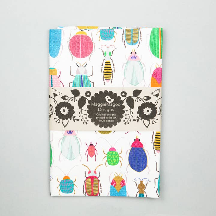 Maggie Magoo Designs - Wholesale Tea Towel - Tea towel - bugs and beetles1