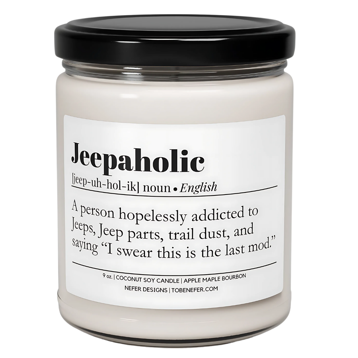 Nefer Designer Candles & Home Decor - Wholesale Jar/Filled Candle - Jeepaholic Soy Candle | 4 oz & 9 oz | Custom Scents1
