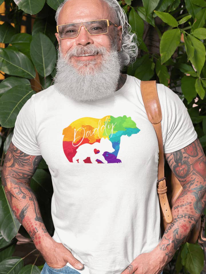 Daddy Bear Pride rainbow shirt Tee– Love, Strength for wholesale by Pride Majic