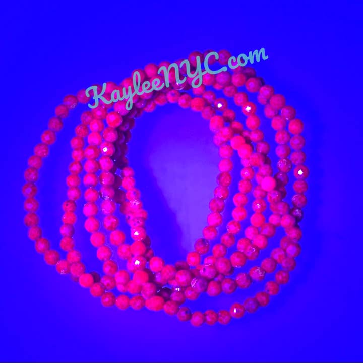 KayleeNYC - Wholesale Beaded Bracelet - Natural Ruby Faceted 4mm 7.5” Crystal Bracelet