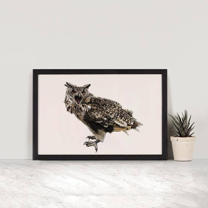 Hidden Planet - Wholesale Art Print - African Eagle Owl - A4 Print (landscape)1