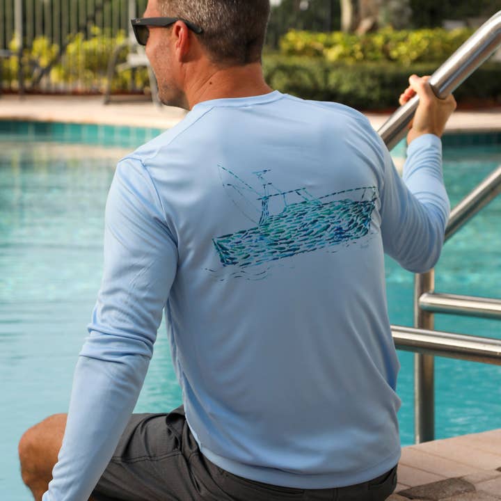 "Fishboat" UPF 50 Performance Ultra Comfort Shirt for wholesale by Caloosa WaterWear