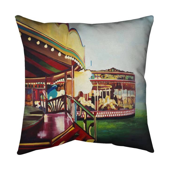 Carousel in a Carnaval Pillow - Contemporary Bedroom Decor for wholesale by BEGIN HOME DECOR
