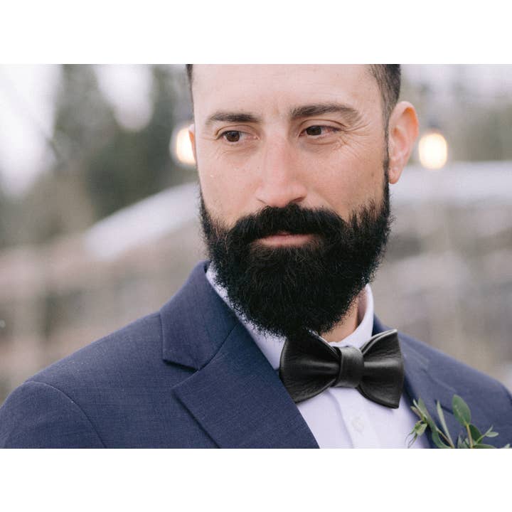 Kingsley Leather - Wholesale Bow Tie - Men's - Leather Bow Tie - Black2