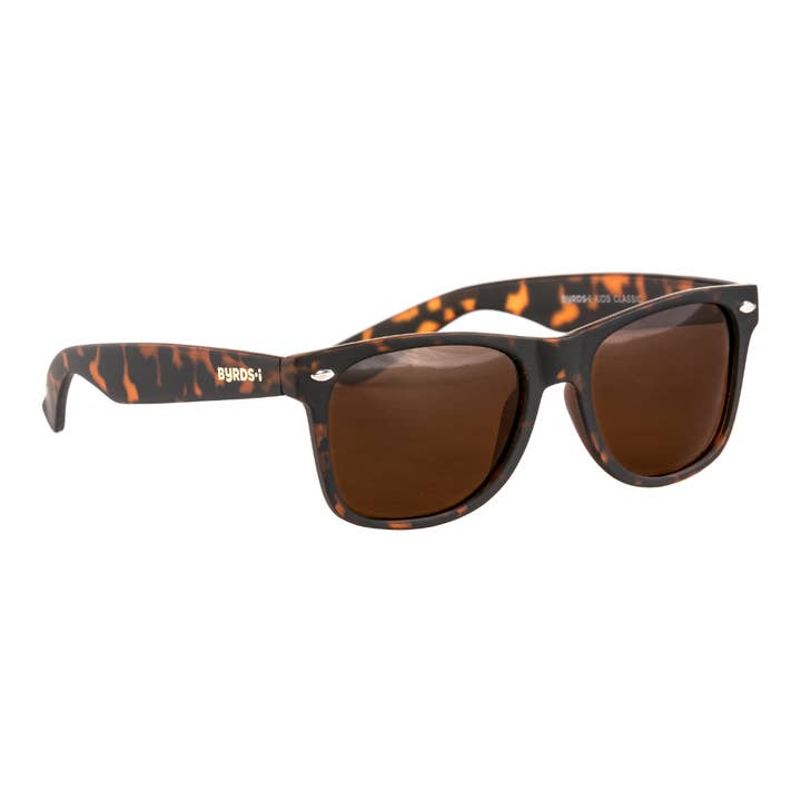 Lunettes de soleil Wayfarer en forme d'écaille de tortue pour enfants pour la vente par Byrdsi