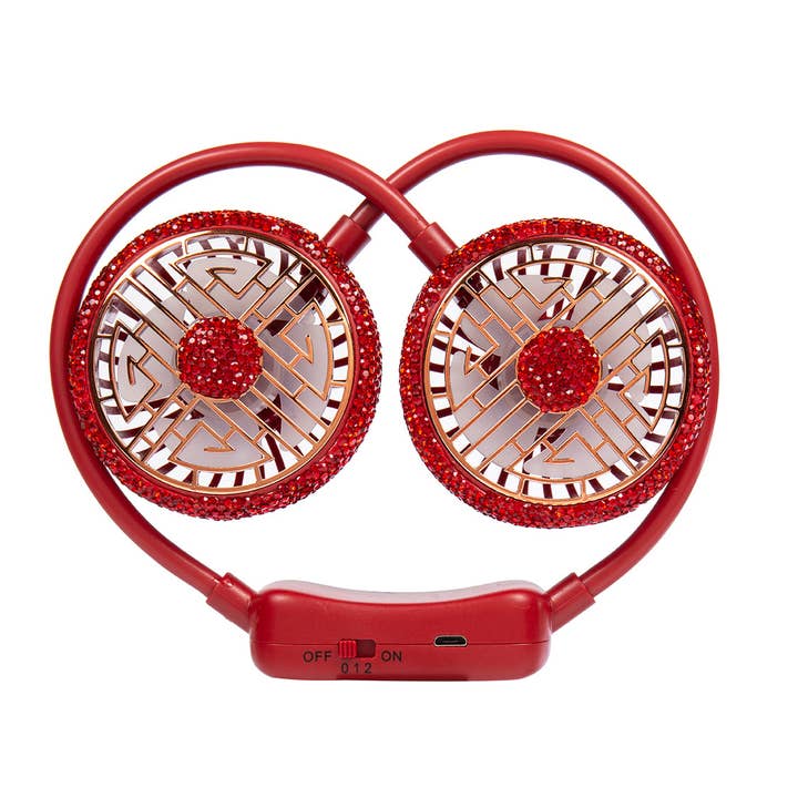 Ole - Wholesale Handheld Electric Fan - Ceramic Rhinestone Neck Fans CR0058