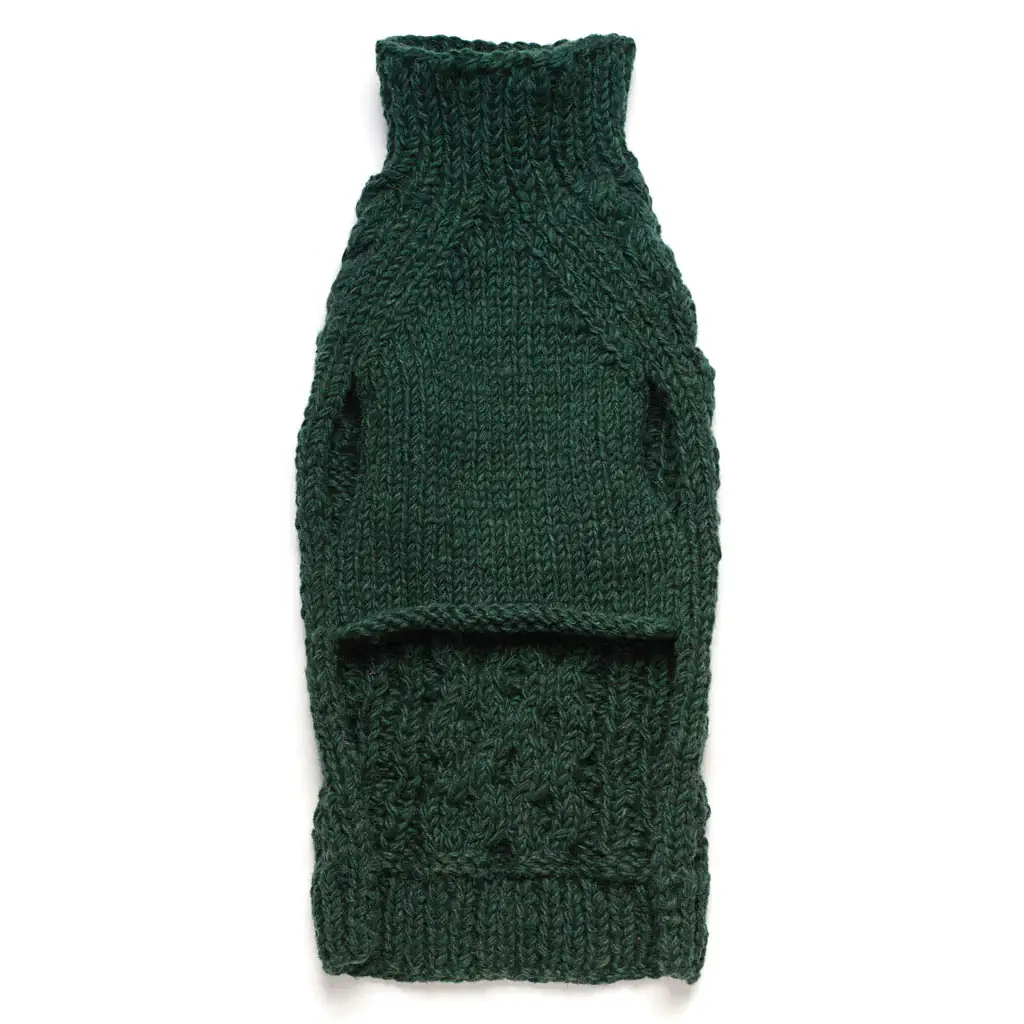 LoveThyBeast - Vente Pull – chien - Pull en tricot torsadé - Emerald2