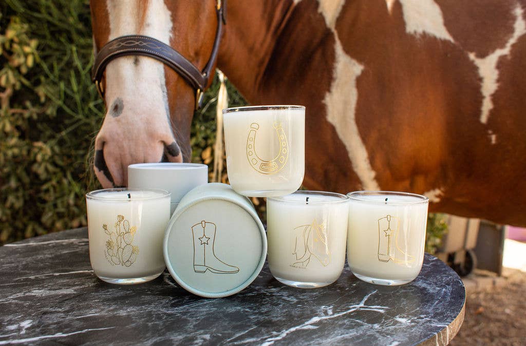 Stable Style - Wholesale Jar/Filled Candle - Horseshoe Soy Wax Candle - Lucky 6