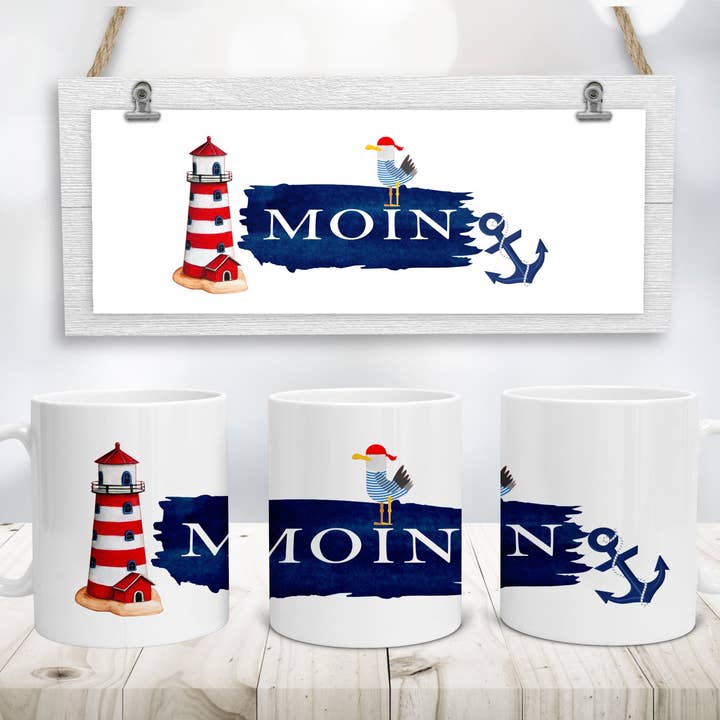 Caneca "Moin" com farol e gaivota por atacado de Zarto GmbH