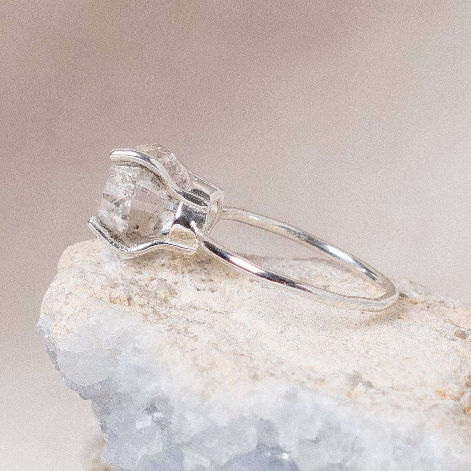 Tiny Rituals - Wholesale Single Stone/Solitaire Ring - Clear Quartz Raw Freeform Gold or Silver Ring7