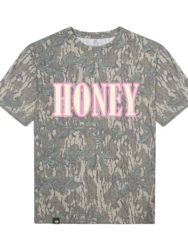 The Mad Hatter Co - Wholesale Screen Printed T-Shirt - Unisex - Honey Camo Hunting Tee0