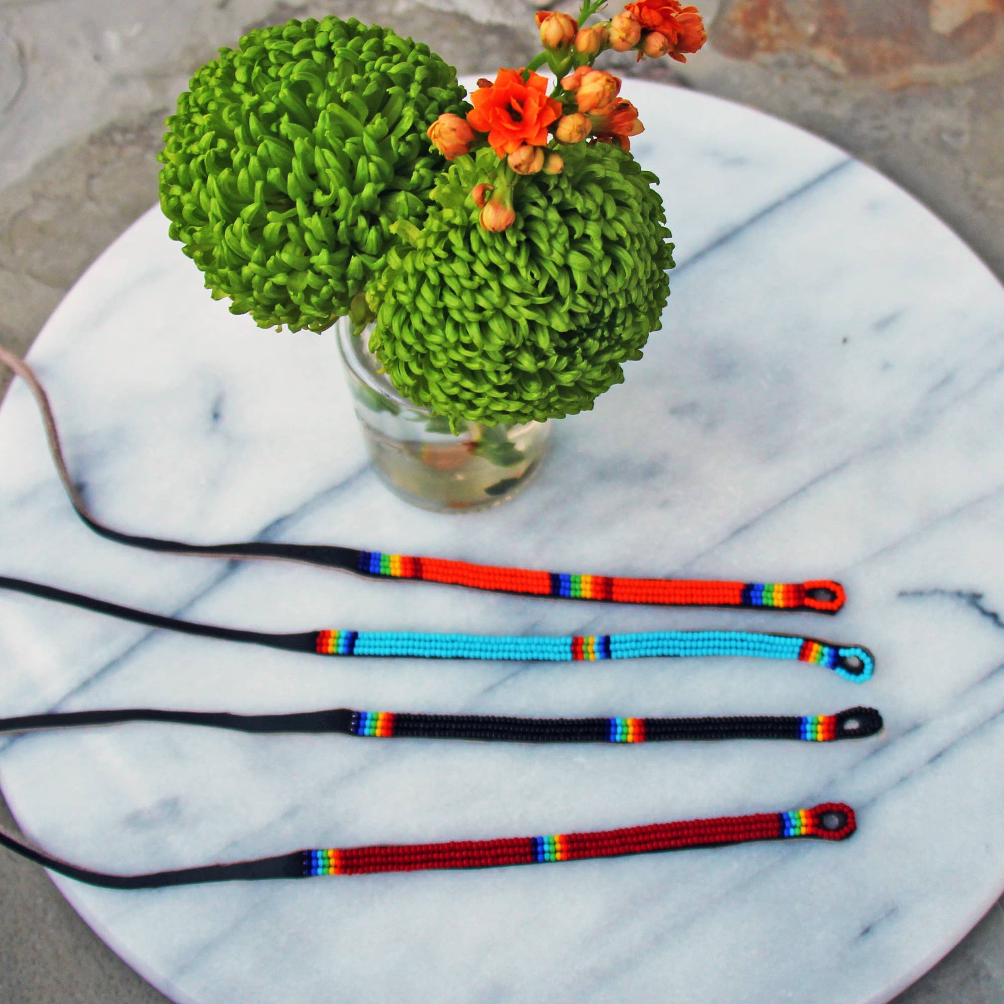 Global Crafts – Großhandel Perlenarmband – Maasai Bead Unisex Wickelarmband - Rot1