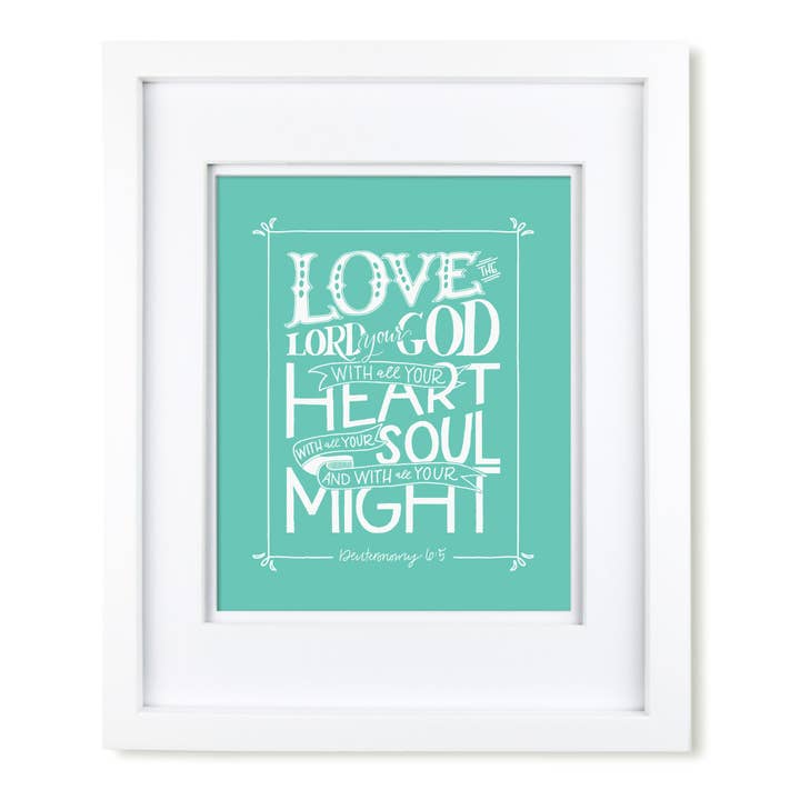 "Love the Lord" scripture art print for wholesale by Krystal Whitten Studio