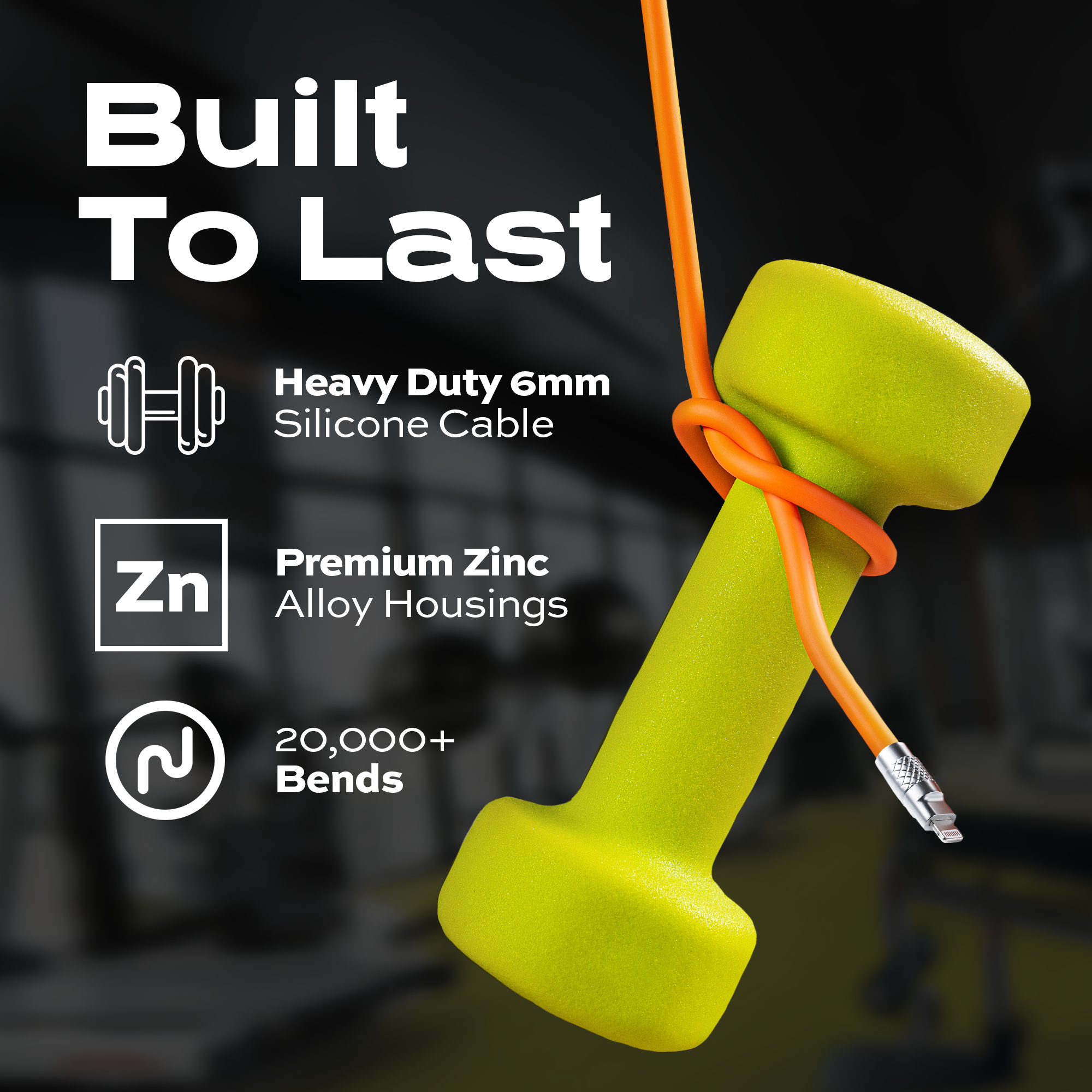 KeySmart / STATIK - Wholesale Charging Cable - TSumoCharge 27W Cable Orange 2M 6.6FT USB-C to Lightning4