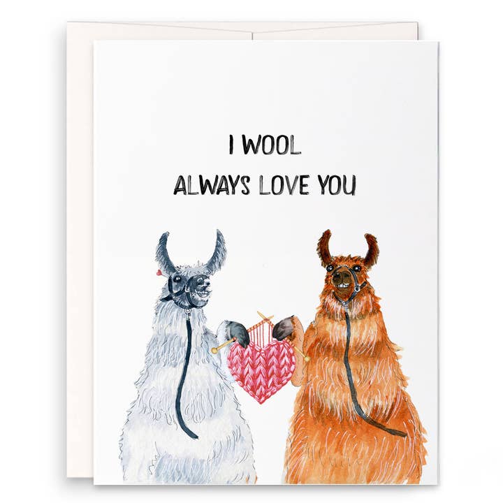 7th Wool Llama Anniversary - Funny Anniversary Card for wholesale by Liyana Studio