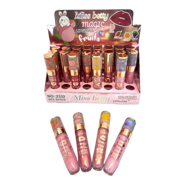 SORTIERT MISS BETTY MAGIC FRUITS LIPGLOSS 2332 (24 STÜCK) für den Großhandel auf Faire