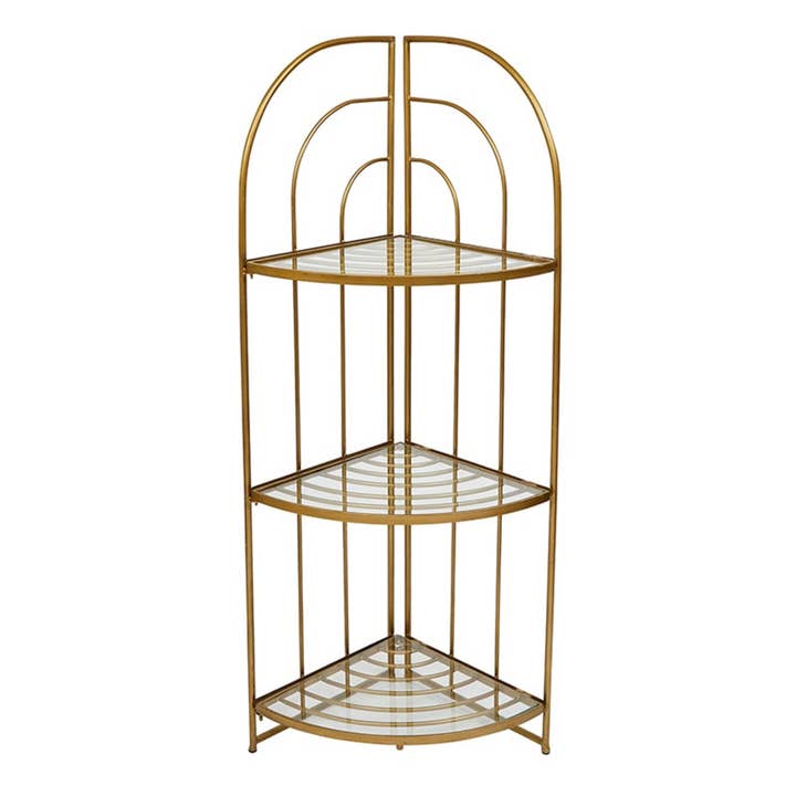 47th & Main (Creative Brands) - Wholesale Free Standing Shelf - Gold Metal Corner Shelf