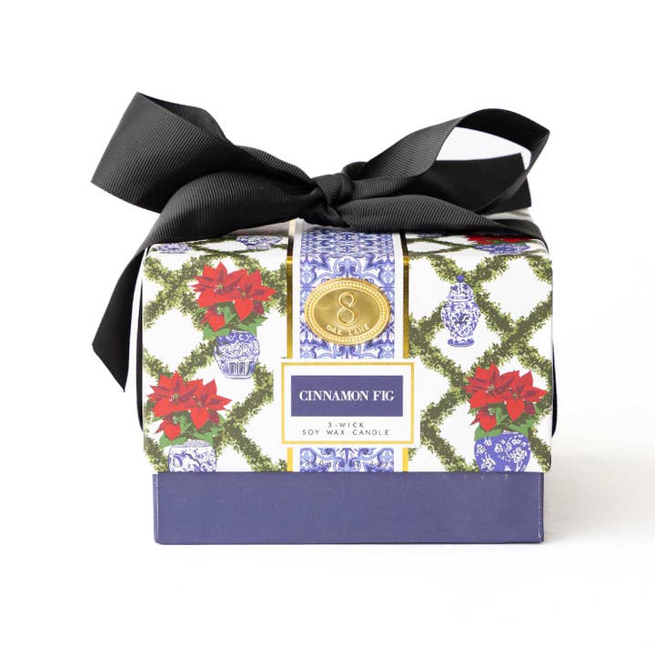 8 Oak Lane - Wholesale Votive Candle - Cinnamon Fig 3-Wick Boxed Soy Wax Candle2