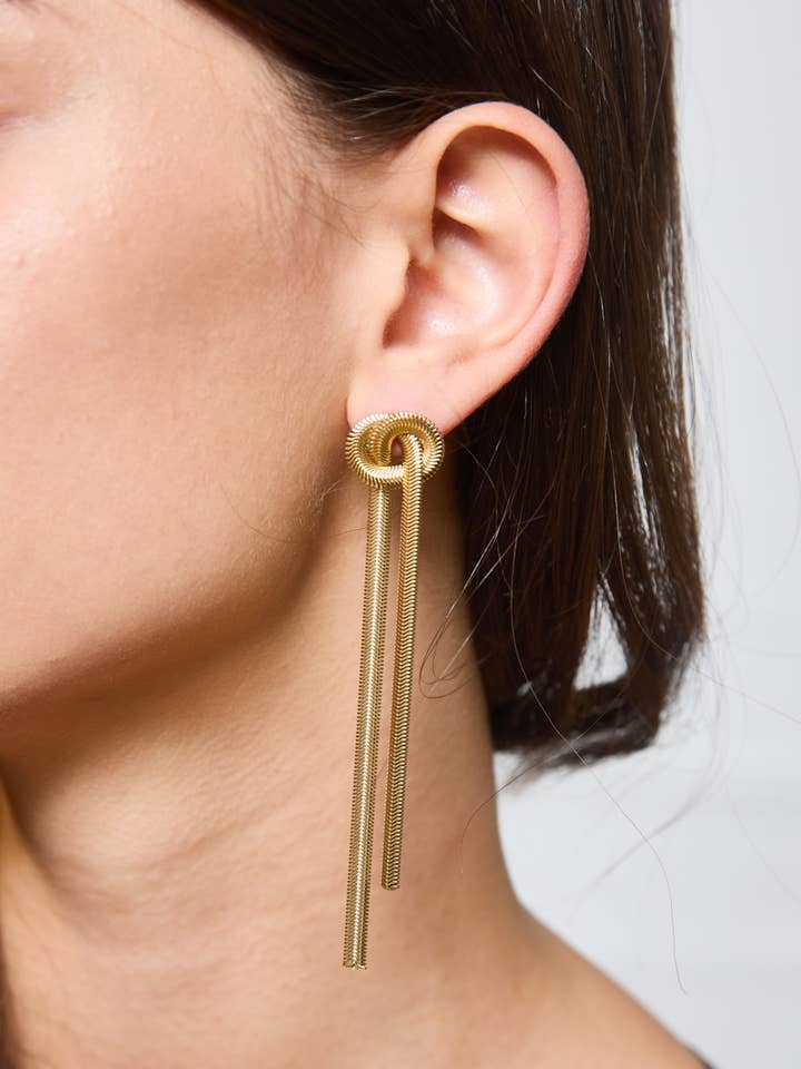 124AQ213 stainless steel bow earrings for wholesale by BYREN | ÉLINE L'ATELIER