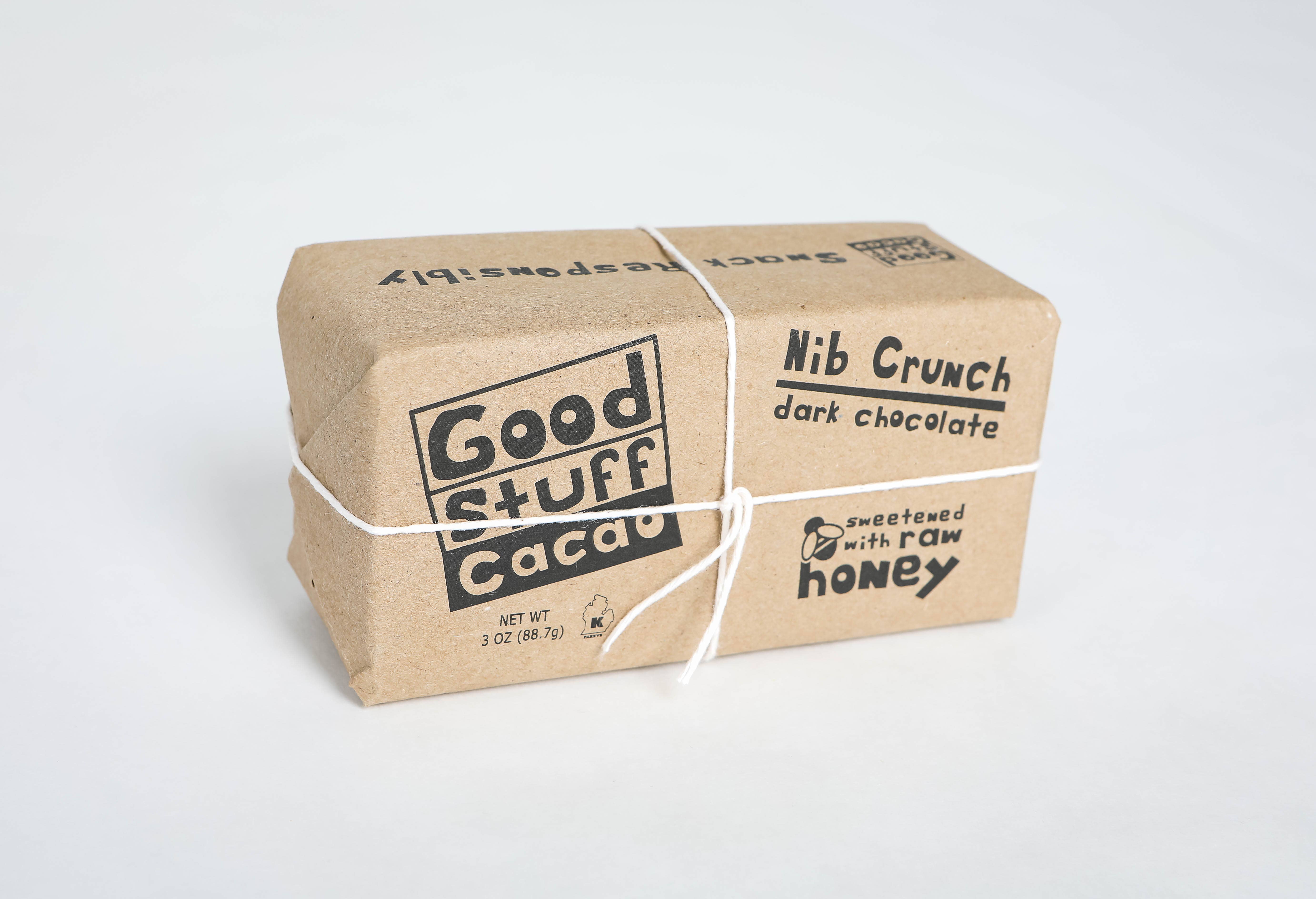 Good Stuff Cacao - Wholesale Chocolate Bar - Nib Crunch Cacao 3oz1