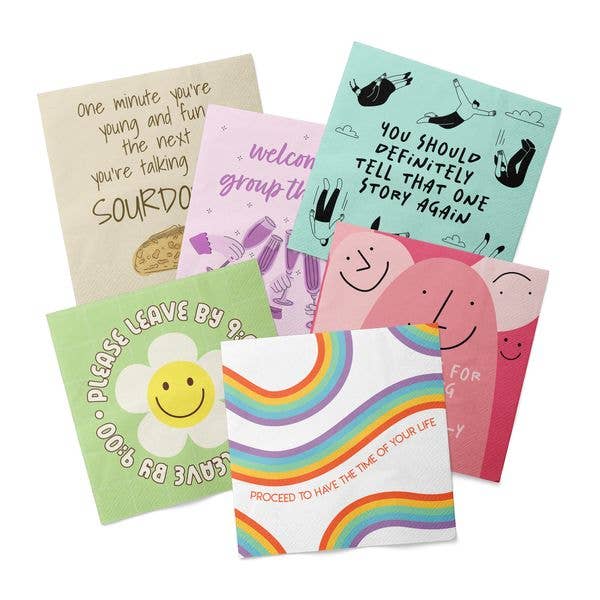 DM Merchandising - Wholesale Disposable Napkin - Two Left Feet The Reluctant Host Cocktail Napkins2